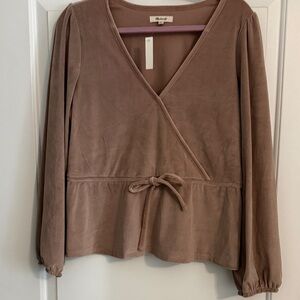 Madewell Taupe Wrap Blouse